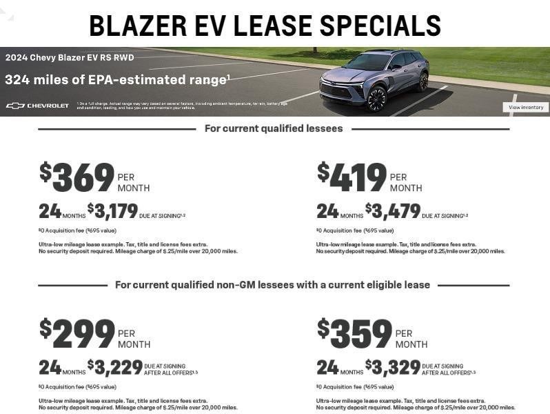 Blazer EV Lease Special Banner Image